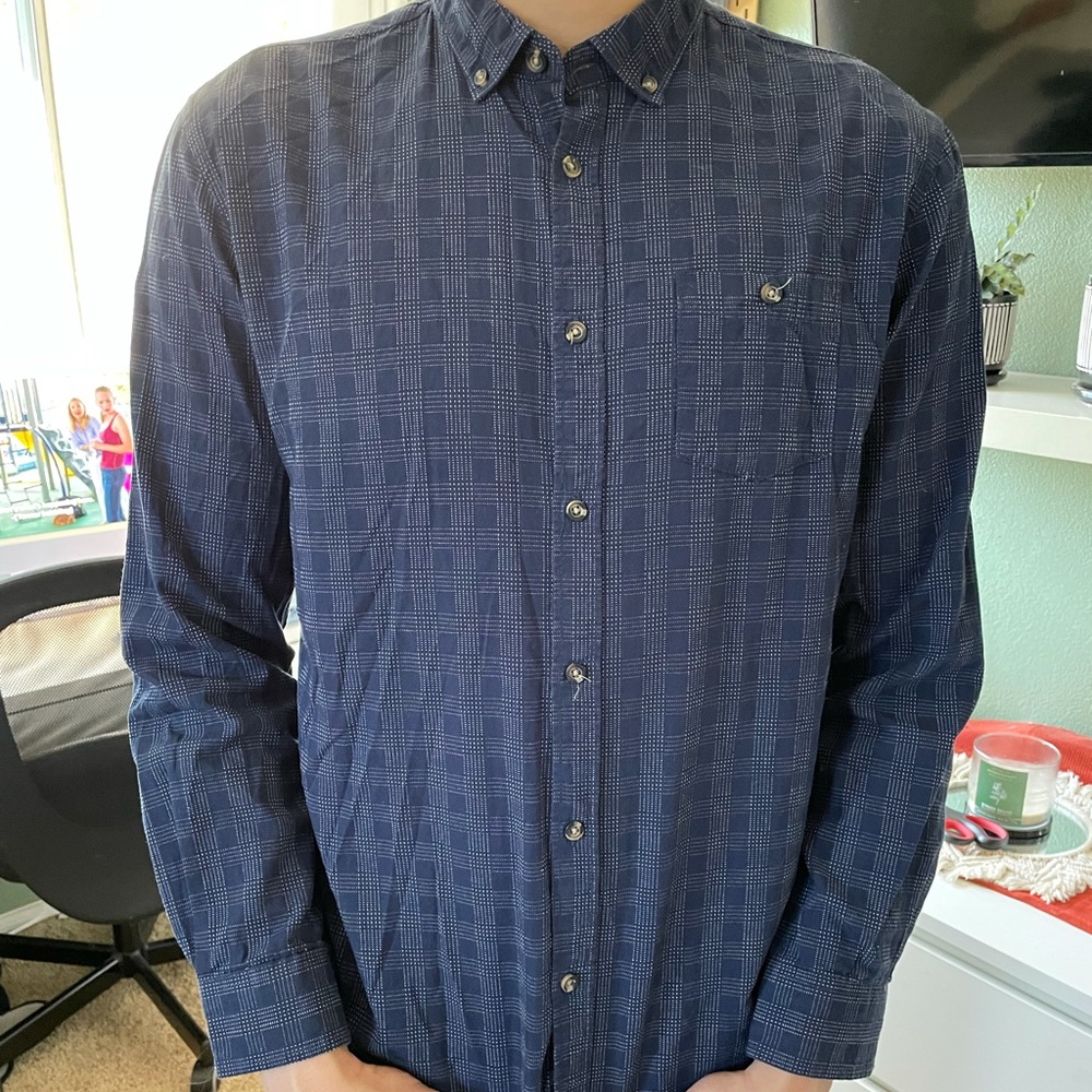 Blue button down